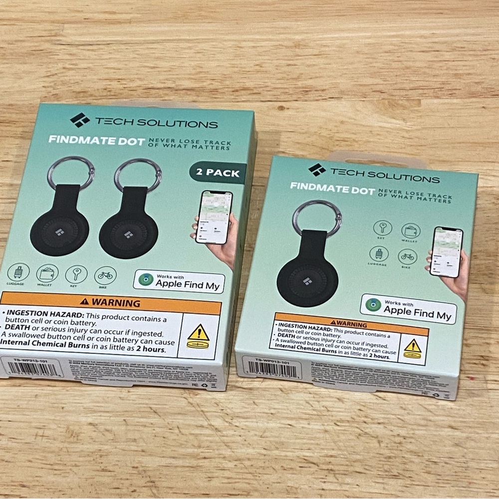 Smart Tracker 2 packs w/set  of 3 total Tech solutions Findmate Dot Sealed NEW